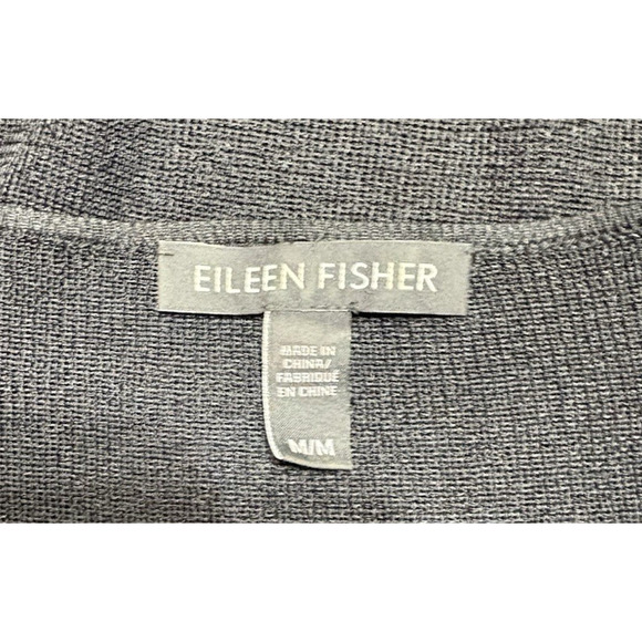 Eileen‎ Fisher Medium Asymmetrical Tunic Top Black Gray Minimalist Capsule EUC - Picture 4 of 9